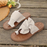 Plus Size Women's Bowknot Soft Sole Beach Sandals Slippers