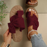 Plus Size Women's Bowknot Soft Sole Beach Sandals Slippers