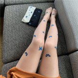 Plus Size Women's Polka Dot Jacquard One-Piece Silk Stockings