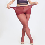 Plus Size Women's Polka Dot Jacquard One-Piece Silk Stockings