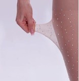 Plus Size Women's Polka Dot Jacquard One-Piece Silk Stockings