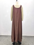 Plus Size Women's Spaghetti Strap Sleeveless Maxi Dress