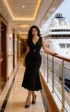 Women's Shell Button V-Neck Vest & Ruched Skirt Knitted Two-Piece Set