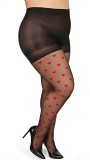 Plus Size Women's Polka Dot Jacquard One-Piece Silk Stockings