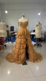 Off Shoulder Slit Formal Party Chic Evening Dress（processing time 7-8 days）