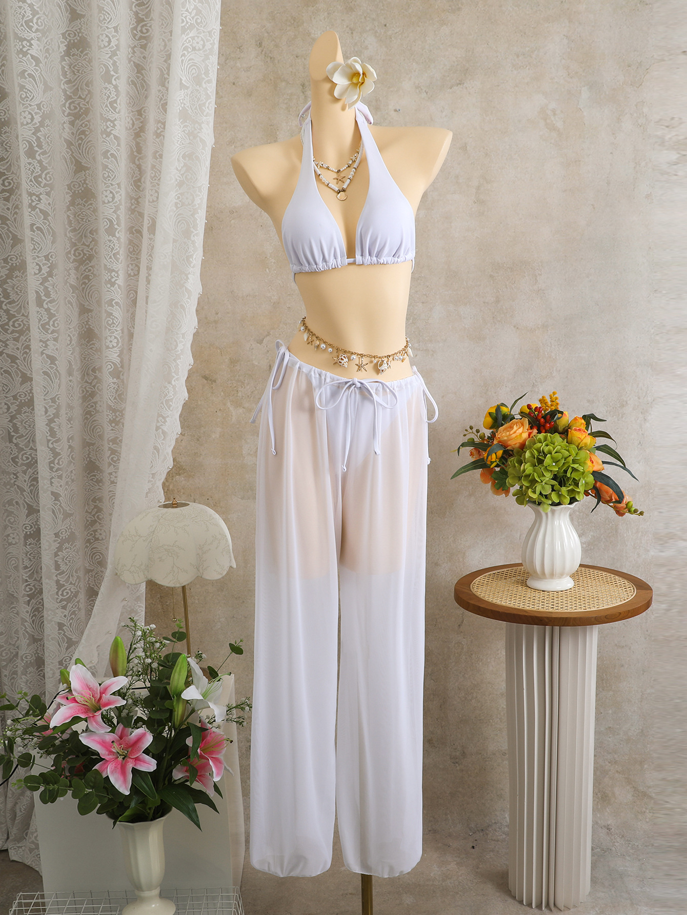 Three-Piece Bikini Swimsuit Set for Beach Holidays