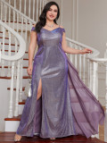 Plus Size Women's Spaghetti Strap Backless Mermaid Formal Party Maxi Dress