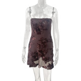 Women's Spring & Summer Sexy Strapless Embroidered Fitted Dress