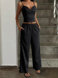 Women's Spaghetti Strap Top & Pants Two-Piece Set