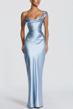 Women's Spring & Summer Slash Shoulder Bodycon Party Holiday Dress