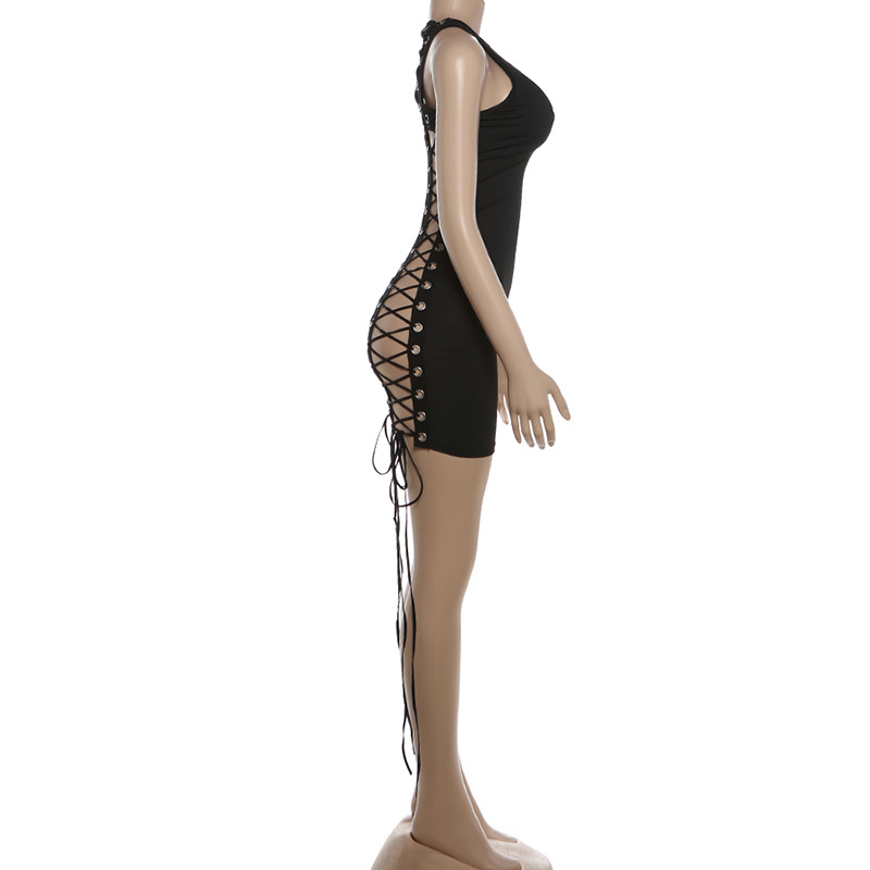 Lace-Up Cutout Bodycon Dress for Spring Evening Parties