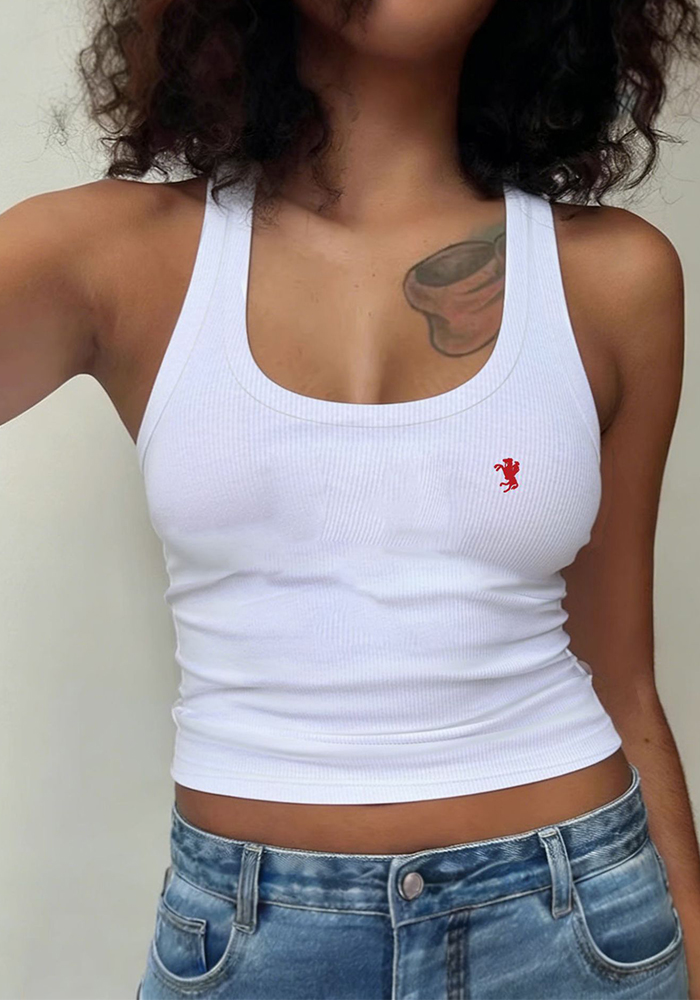Printed Ribbed Tank Top for Casual Summer Wear