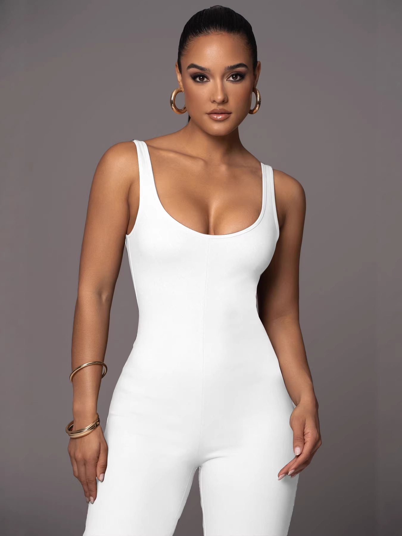 Printed U-Neck Jumpsuit for Nightclub & Party Wear