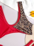 Women Bikini Patchwork Low Back Swimsuit Sexy Beachwear