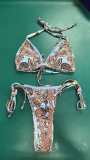 Women Two Piece Bikini Lace-Up Printed Swimsuit