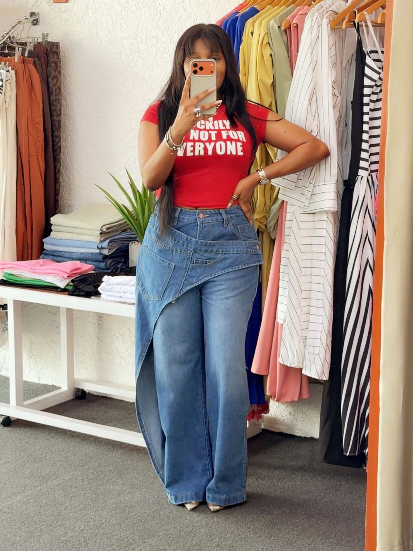 Asymmetrical Deconstructed Denim Jeans for Streetwear