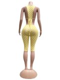 Women Summer Sleeveless Polka Dot Set Slim Fit Lace-Up Two Piece Outfit