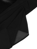 Women Evening Dress Satin Chiffon Patchwork Strap Maxi Dress