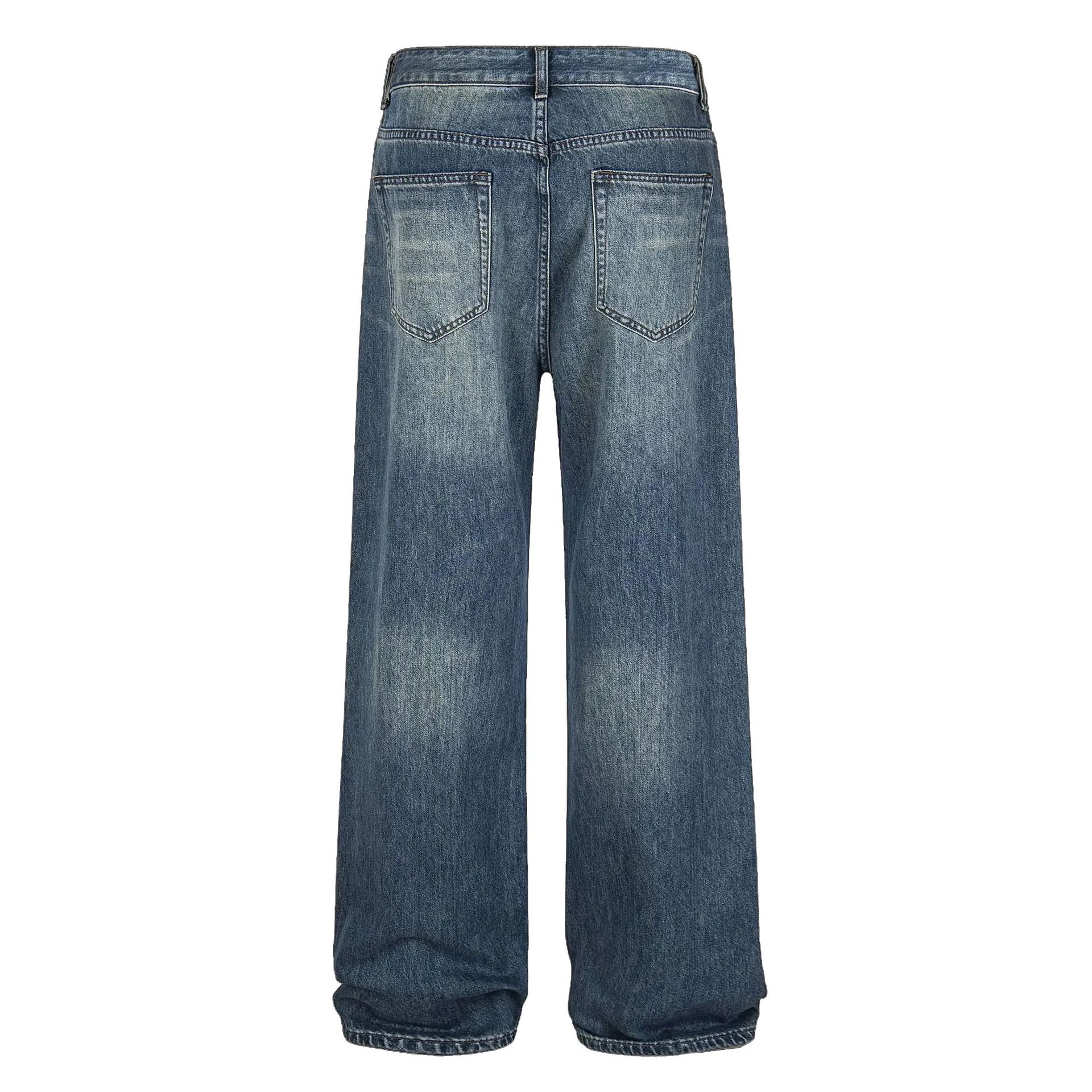 Studded Straight Denim Jeans for Casual Streetwear