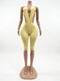 Women Summer Sleeveless Polka Dot Set Slim Fit Lace-Up Two Piece Outfit