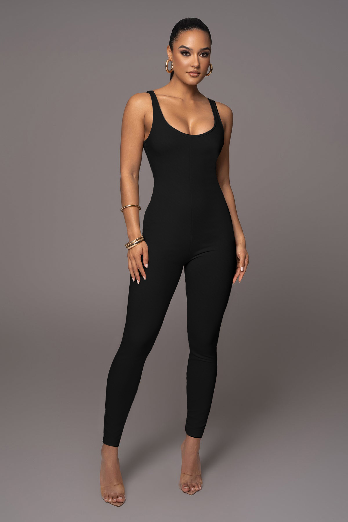 Printed U-Neck Jumpsuit for Nightclub & Party Wear
