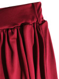 Women Casual Two Piece Set Long Sleeve Wide Leg High Waist Drawstring Outfit