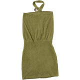Women Bodycon Dress Sleeveless Halter Neck Solid Street Style Dress