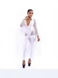Women Jumpsuit Fishnet Ripped Bodycon Sexy Clubwear Outfit