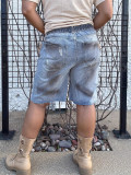 Women Denim Shorts Lace Ripped Casual Shorts