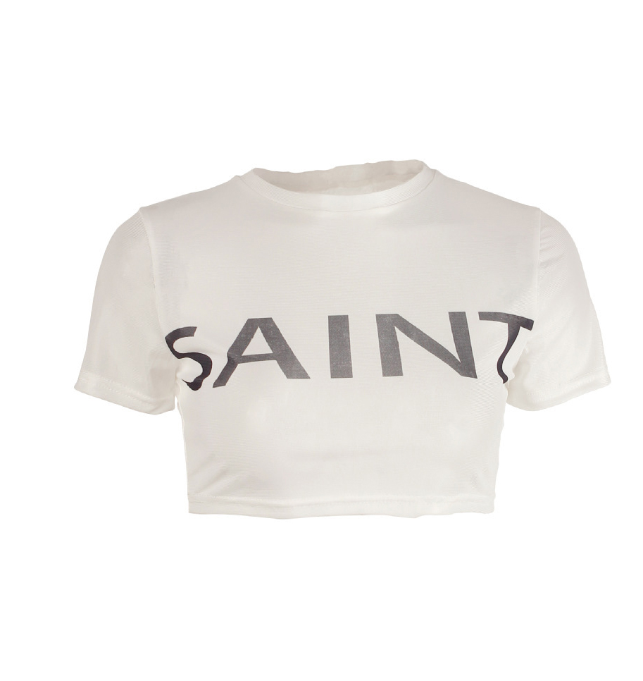 Letter Print Cropped T-Shirt for Casual Streetwear