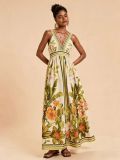 Women Summer V Neck Print Dress