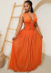 Women Large Hollow Out Backless Sexy V Neck Sleeveless Dress