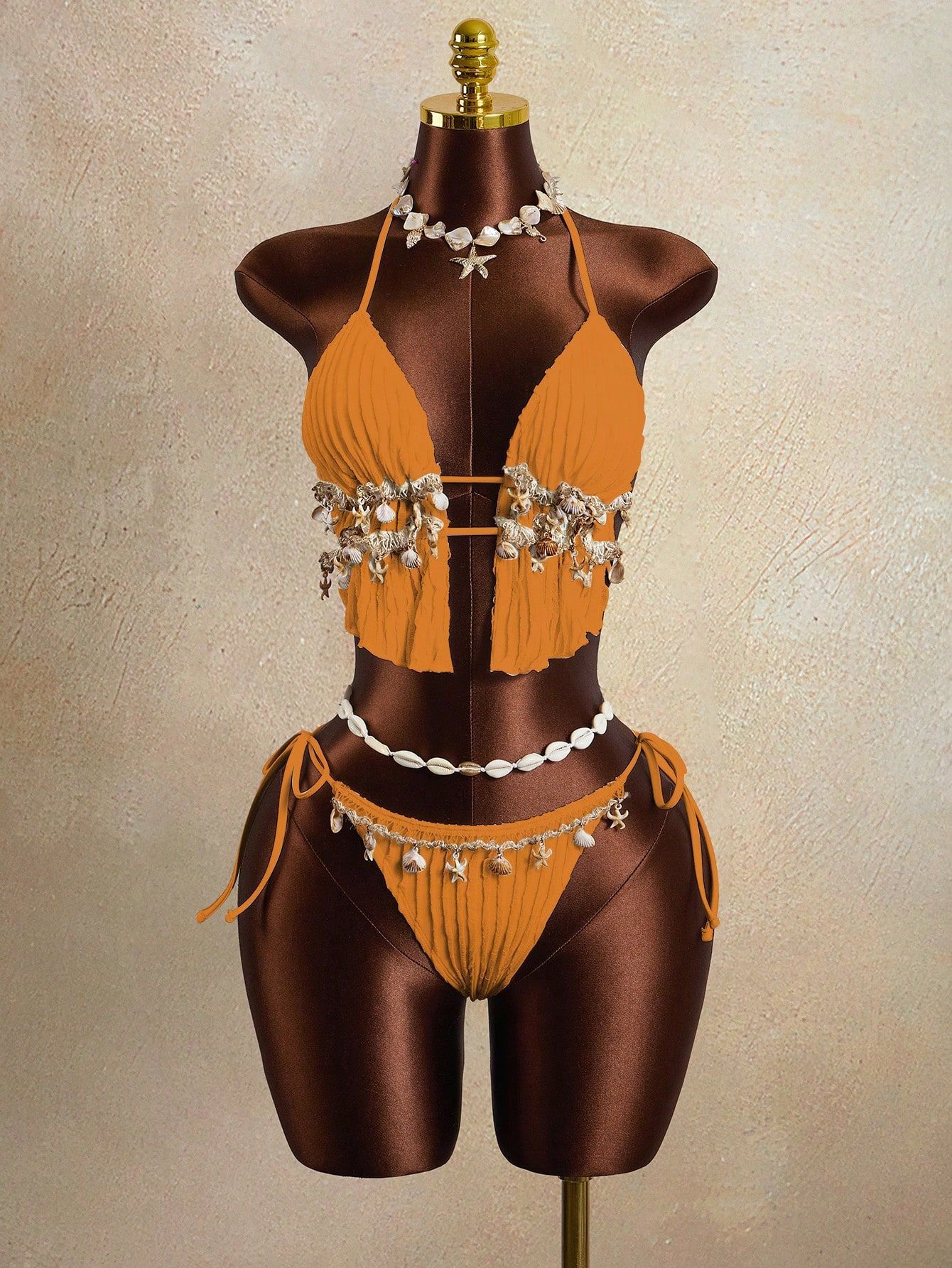 Lace-Up Camisole Two-Piece Swimsuit for Holiday Beachwear