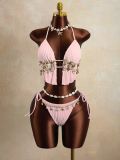 Women Sexy Camisole Lace-Up Holiday Two Piece Swimsuit