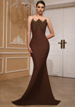 Women Strapless Sequin Mermaid Maxi Dress Formal Party Evening Dress Women Strapless Sequin Mermaid Maxi Dress Formal Party Evening Dress