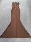 Women Strapless Sequin Mermaid Maxi Dress Formal Party Evening Dress