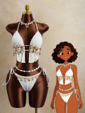 Women Sexy Camisole Lace-Up Holiday Two Piece Swimsuit