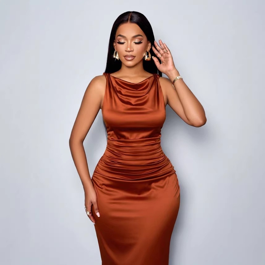 Ruched Sleeveless Party Dress for Summer Events