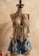 Women Leopard Print Sexy Halter Neck Lace-Up Irregular Backless Mesh Top