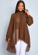Women Summer Irregular Chiffon Long Sleeve Shirt