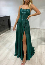 Women Strapless Shiny Evening Dress Women Strapless Shiny Evening Dress