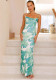 Women Summer Print Sleeveless Sexy Bodycon Strap Dress