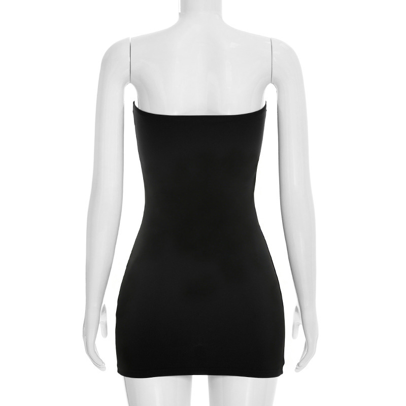 Strapless Lace-Up Sleeveless Mini Dress for Summer Parties