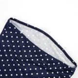 Women Polka Dot Print Strapless Top & Capri Pants Two Piece Set