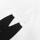 Women V Neck Halter Neck Tie Jumpsuit