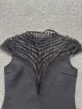 Women Mesh Sequin V Neck Bodycon Bandage Dress