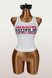 Women Sexy Letter Print Camisole Tank Top