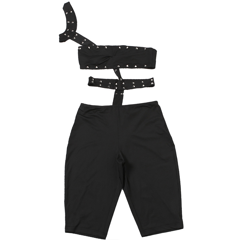 Rivet Hollow-Out Jumpsuit for Spring Club Nights