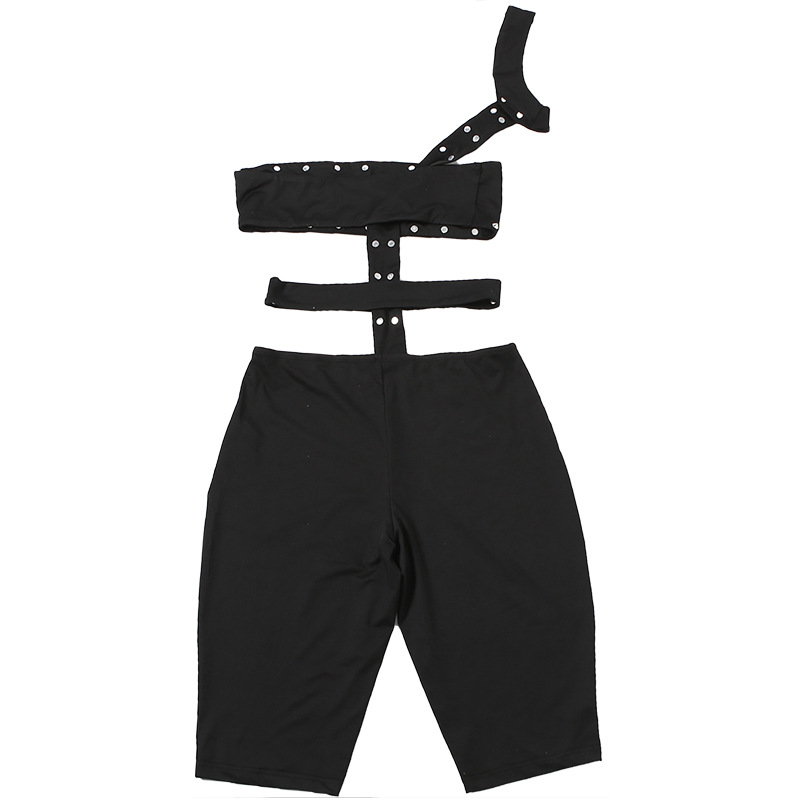 Rivet Hollow-Out Jumpsuit for Spring Club Nights