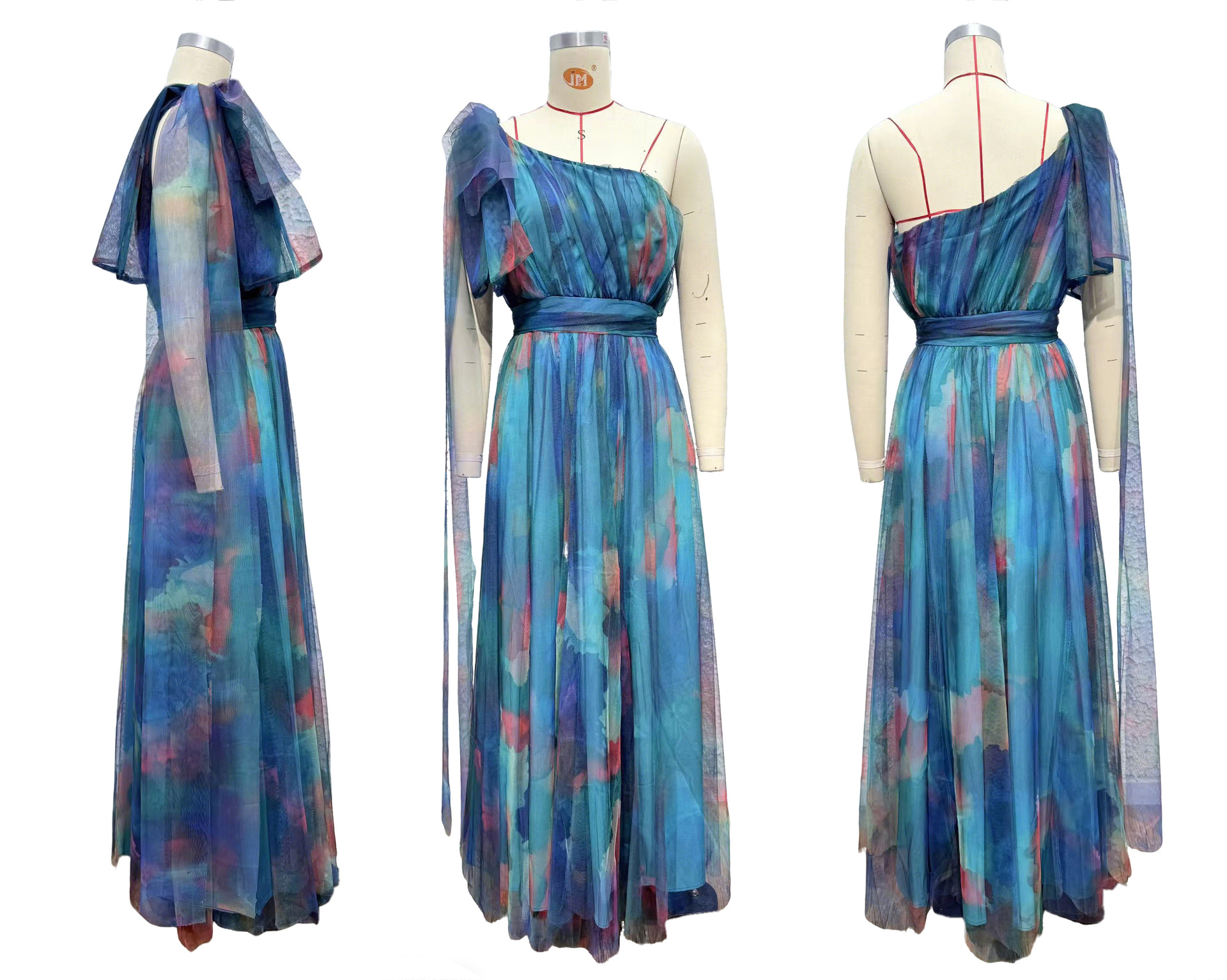 Mesh Printed Strap Dress for Summer Holiday Vacations